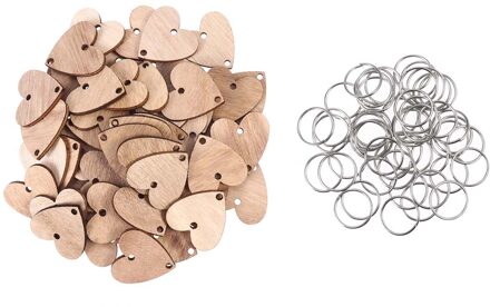 50 Stuks Hart Houten Plakjes Met 50 Ijzer Loops Set Voor Verjaardag Herinnering Opknoping Houten Plaque Board Diy Kalender Accessoires 2