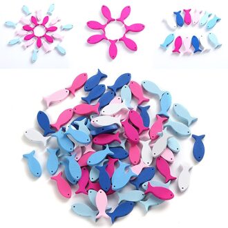 50 Stuks Houten Kralen Hanger Vis Vorm Hout Hanger Voor Diy Art & Craft Project Sieraden Maken Tassen Kids Speelgoed scrapbooking Decors