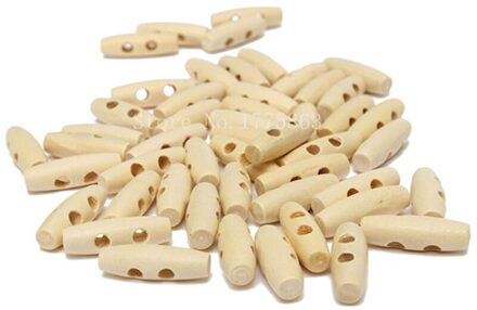 50 stuks Houten Toggle 2 gaten Duffle Jas Toggle Knoppen, voor Naaien, Ambachten, sieraden maken 30 MM 7NK141