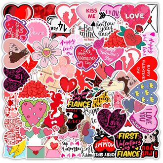 50 Stuks I Love U Valentijnsdag Stickers Cadeau Voor Liefhebbers Om Diy Gitaar Motorfiets Skateboard Auto Laptop Koelkast decal Sticker B-50stk