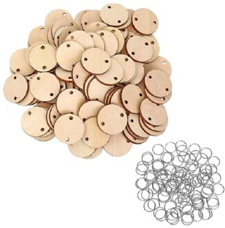 50 Stuks Kerst Houten Plakjes Met Gaten Diy Familie Verjaardag Kalender Lijst Opname Hout Chips Hanger Decoratie