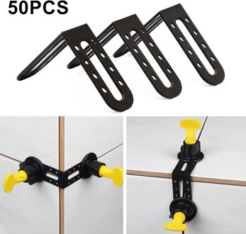 50 Stuks Mannelijke Hoek Nivellering Tegel Leveling Systeem Wedge Vloer Muur Locator Spacers Tang Voor Verlaten Naden Bouw Gereedschap