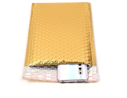50 Stuks Materiaal Bubble Envelop Goud Plastic Bubble Mailers Dikker Verpakking Tassen Waterdichte Koerier Zak 7Size 20x17cm