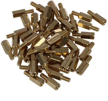 50 Stuks Messing Schroefdraad Pcb Stand-Off Spacer M3 Mannelijke X M3 Vrouwelijke 6Mm