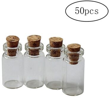 50 Stuks Mini Glazen Flessen Delicate Kurk Wens Flessen Diy Miniatuur Flessen Leuke Glazen Doos Potten 0.5Ml Botellas de Vidrio