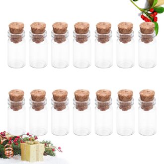 50 Stuks Mini Glazen Flessen Met Kurk Transparant Diy Wish Potten Voor Bericht Bruiloften Wish Party