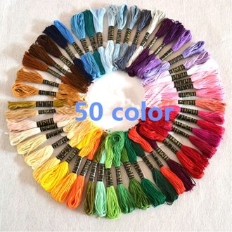 50 stuks Mix Kleuren Katoen Naaien Strengen Cross Stitch Borduurgaren Floss Kit DIY Naaien Gereedschap