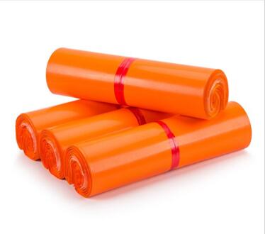 50 Stuks Oranje Plastic Bag Thicken Opbergtas Waterdichte Zakken Pe Materiaal Envelop Mailer Post Mailing Koerier Zakken 25x35cm oranje