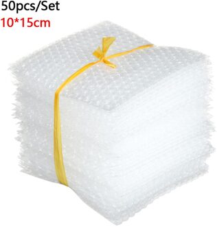 50 Stuks Plastic Beschermende Wrap Envelop Witte Bubble Foam Verpakking Zakken Pe Clear Bubble Tas Schokbestendige Tas Dubbele Film Demping 10x15cm