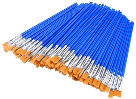50 Stuks Platte Penselen Kleine Borstel Bulk Voor Detail Schilderen Arrivals Best Selling Art School Student Leveringen # Y1