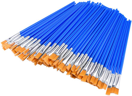 50 Stuks Platte Penselen Water Kleur Gouache Penselen Spitse Punt Nylon Haar Schilderij Borstel Set Art Supplies Detail verf