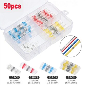 50 Stuks Praktische Elektrische Waterdichte Seal Heat Shrink Butt Terminals Soldeer Mouw Draad Connectors Quick Levering