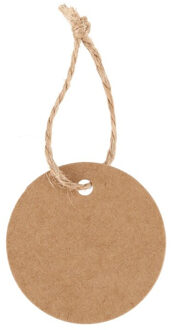 50 Stuks Ronde Kraft Tag Met Hennep Koord