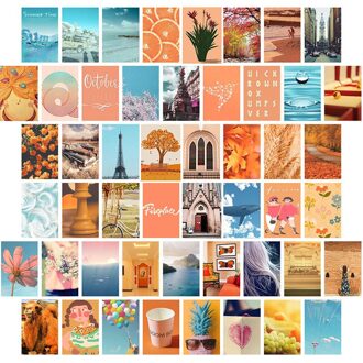 50 Stuks Roze Esthetische Foto Voor Muur Collage Print Kits Warme Kleur Room Decor Voor Meisjes Wall Art Prints Voor kamer Dorm Poster Goud