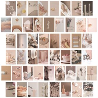 50 Stuks Roze Esthetische Foto Voor Muur Collage Print Kits Warme Kleur Room Decor Voor Meisjes Wall Art Prints Voor kamer Dorm Poster zwart