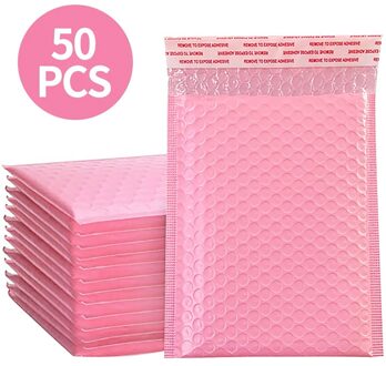 50 Stuks Roze Poly Mailer Bubble Mailers Gevoerde Enveloppen Voor Verpakking Roze Bekleed Mailer Zelf Seal Bag Bubble Mailers gewatteerde 11*15Cm