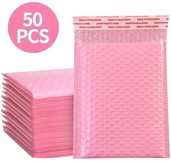 50 Stuks Roze Poly Mailer Bubble Mailers Gevoerde Enveloppen Voor Verpakking Roze Bekleed Mailer Zelf Seal Bag Bubble Mailers gewatteerde 13*18Cm