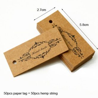 50 Stuks Vintage Kraftpapier Tag Hang Tags Wedding Birthday Party Candy Dozen Prijs Label Naaien Kleding Kledingstuk Tags hand- made