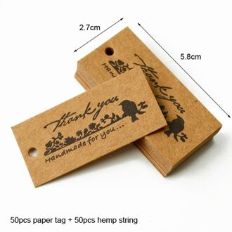 50 Stuks Vintage Kraftpapier Tag Hang Tags Wedding Birthday Party Candy Dozen Prijs Label Naaien Kleding Kledingstuk Tags vogel