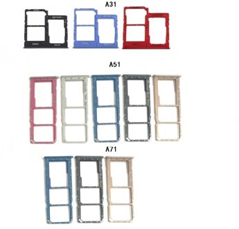 50 Stuks Voor Samsung Galaxy A01 A11 A21S A31 A41 A51 A71 Sim Kaartlezer Houder Dual Card Tray Slot adapter A21S mix kleur