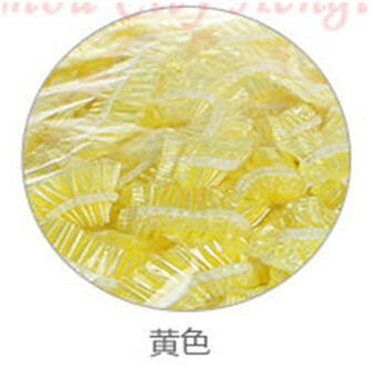 50 Stuks Wegwerp Douche Caps Hoed Badmutsen Elastische Waterdichte Douche Cap Resuable Lace Elastische Band Bad Haar Caps Hoeden 50stk geel