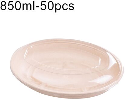 50 Stuks Wegwerp Ronde Ovale Kom Keuken Salade Snacks Picknick Container Met Deksel Wegwerp Milieuvriendelijke Wegwerp Kommen 850ml ovaal Bowl Lid