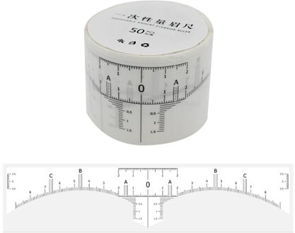 50 stuks Wegwerp Wenkbrauw Heerser Sticker Adhesive Wenkbrauw Microblading Heerser Gids Permanente Make-Up Tool