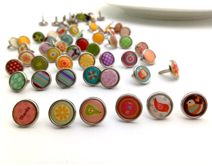 50 Stuks Willekeurige Kleur Ronde Metalen Epoxy Scrapbooking Fotoalbum Decoratie Brads Voor Kids Diy Handgemaakte Papier Versiering 12Mm