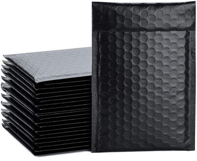 50 Stuks Zwart Poly Mailer Bubble Mailers Gevoerde Enveloppen Voor Geschenkverpakkingen Bekleed Mailer Zelf Seal Bag Bubble Mailers Gevoerde 13*15Cm