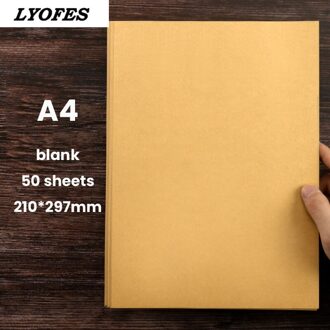 50 Vellen A4/B5/A5 Vintage Kraft Papier Schrijven Brief Briefpapier Romantische Note Craft Papier Schilderen Verpakking papier A4 Blank