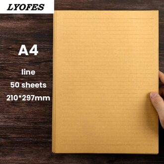 50 Vellen A4/B5/A5 Vintage Kraft Papier Schrijven Brief Briefpapier Romantische Note Craft Papier Schilderen Verpakking papier A4 lijn