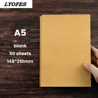 50 Vellen A4/B5/A5 Vintage Kraft Papier Schrijven Brief Briefpapier Romantische Note Craft Papier Schilderen Verpakking papier A5 Blank