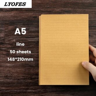 50 Vellen A4/B5/A5 Vintage Kraft Papier Schrijven Brief Briefpapier Romantische Note Craft Papier Schilderen Verpakking papier A5 lijn