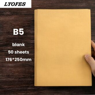 50 Vellen A4/B5/A5 Vintage Kraft Papier Schrijven Brief Briefpapier Romantische Note Craft Papier Schilderen Verpakking papier B5 Blank