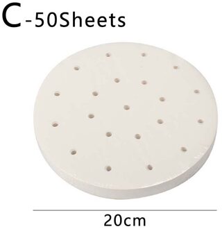 50 Vellen Ronde Bakpapier Gestoomde Papier Oven Barbecue Gestoomd Broodje Papier Stoomboot Lade Papier Non-Sticky Olie-Proof Shippin 20cm 50stk