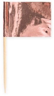 50 vlaggenprikkers metallic roségoud Goud - Brons