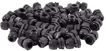 50 X Zwart Plastic Waterdichte Connector PG11 5-10Mm Diameter Cable Gland