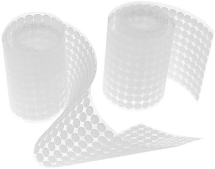 500/1000 Paar Zelfklevende Sluiting Tape Klittenband Dubbelzijdig Klittenband Nylon Ronde Dot Sterke Lijm magic Sticker Tape 500Pairs 10mm wit
