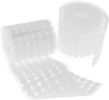 500/1000 Paar Zelfklevende Sluiting Tape Klittenband Dubbelzijdig Klittenband Nylon Ronde Dot Sterke Lijm magic Sticker Tape 500Pairs 15mm wit