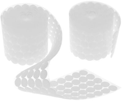 500/1000 Paar Zelfklevende Sluiting Tape Klittenband Dubbelzijdig Klittenband Nylon Ronde Dot Sterke Lijm magic Sticker Tape 500Pairs 20mm wit