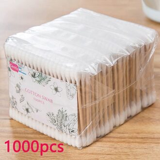 500/1000Pcs Tweepuntige Wattenstaafjes Vrouwen Make Bamboo Wattenstaafjes Wegwerp Bud Katoen Neus Oor Schoonmaken gezondheidszorg Tool 1000stk