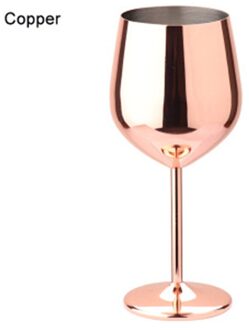 500/200Ml Wijn Beker Rode Wijn Glas Cocktail Glas Voor Bar Picknick Wijnglas Roestvrij Staal Koper Plated Cup feestartikelen 500ML koper