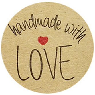 500 Etiketten Per Rol Ronde Natuurlijke Kraft Dank U Stickers Seal Labels Hand Gemaakt Met Liefde Stickers Papier Briefpapier Sticker