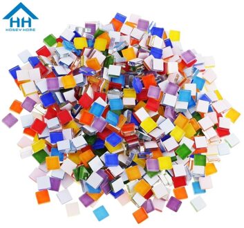 500 G/zak Diy Mozaïek Maken Tegels Voor Kunst Ambachten Creatie Vierkante Snoep Mozaïektegels Transparant Glas Tessera Home Decor