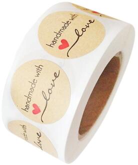 500 Labels/Roll Handgemaakte Cake Verpakking Afdichting Label Kraft Sticker Bakken DIY Stickers Scrapbooking Bakken Decoratie