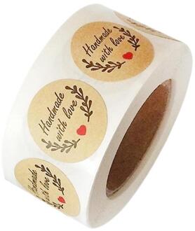 500 Labels/Roll Handgemaakte Cake Verpakking Afdichting Label Kraft Sticker Bakken DIY Stickers Scrapbooking Bakken Decoratie