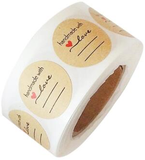 500 Labels/Roll Handgemaakte Cake Verpakking Afdichting Label Kraft Sticker Bakken DIY Stickers Scrapbooking Bakken Decoratie