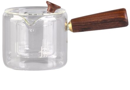 500 Ml Hittebestendig Glas Theepot Thee Koken Pot Met Houten Handvat Hittebestendige Clear Glas Theepot Melk Ketel