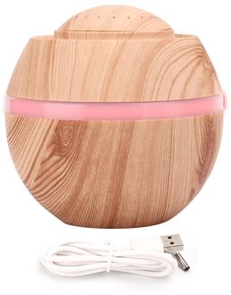500 Ml Usb Houtnerf Mini Luchtbevochtiger Thuis Kantoor Luchtzuivering Met Kleurrijke Nachtlampje Stomen Apparaten