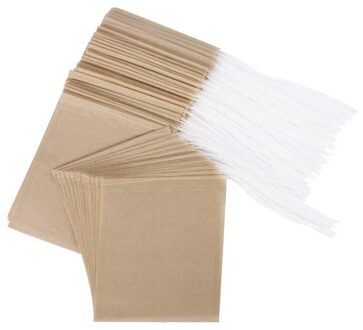 500 Pack Thee Filter Zakken, Wegwerp Papier Thee Zak Met Koord Voor Losse Thee, koffie (Natuurlijke Kleur)